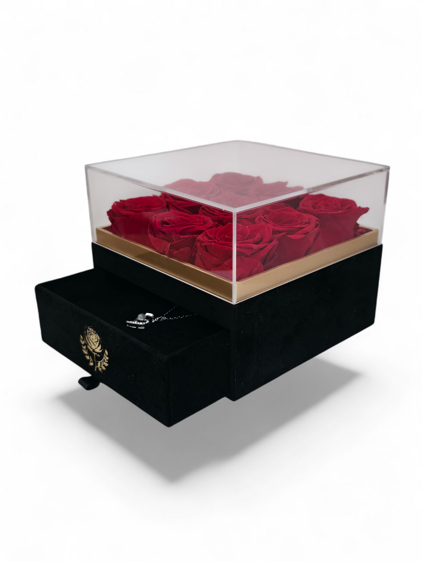 box of preserved roses