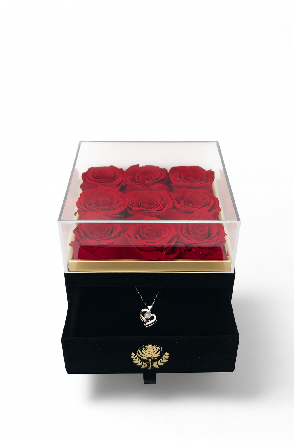 box of preserved roses