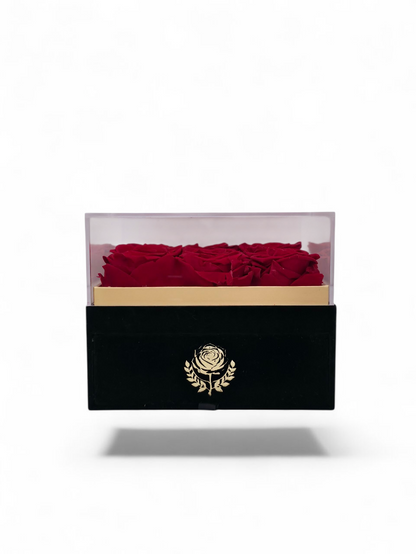 box of preserved roses