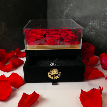 box of preserved roses